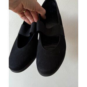 The Flexx Women's Black Suede Slip-On Loafer Small Wedge Mary Jane Shoes 8.5 40